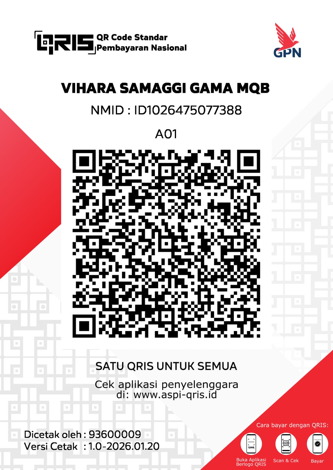 QRIS Vihara Samaggi Gama